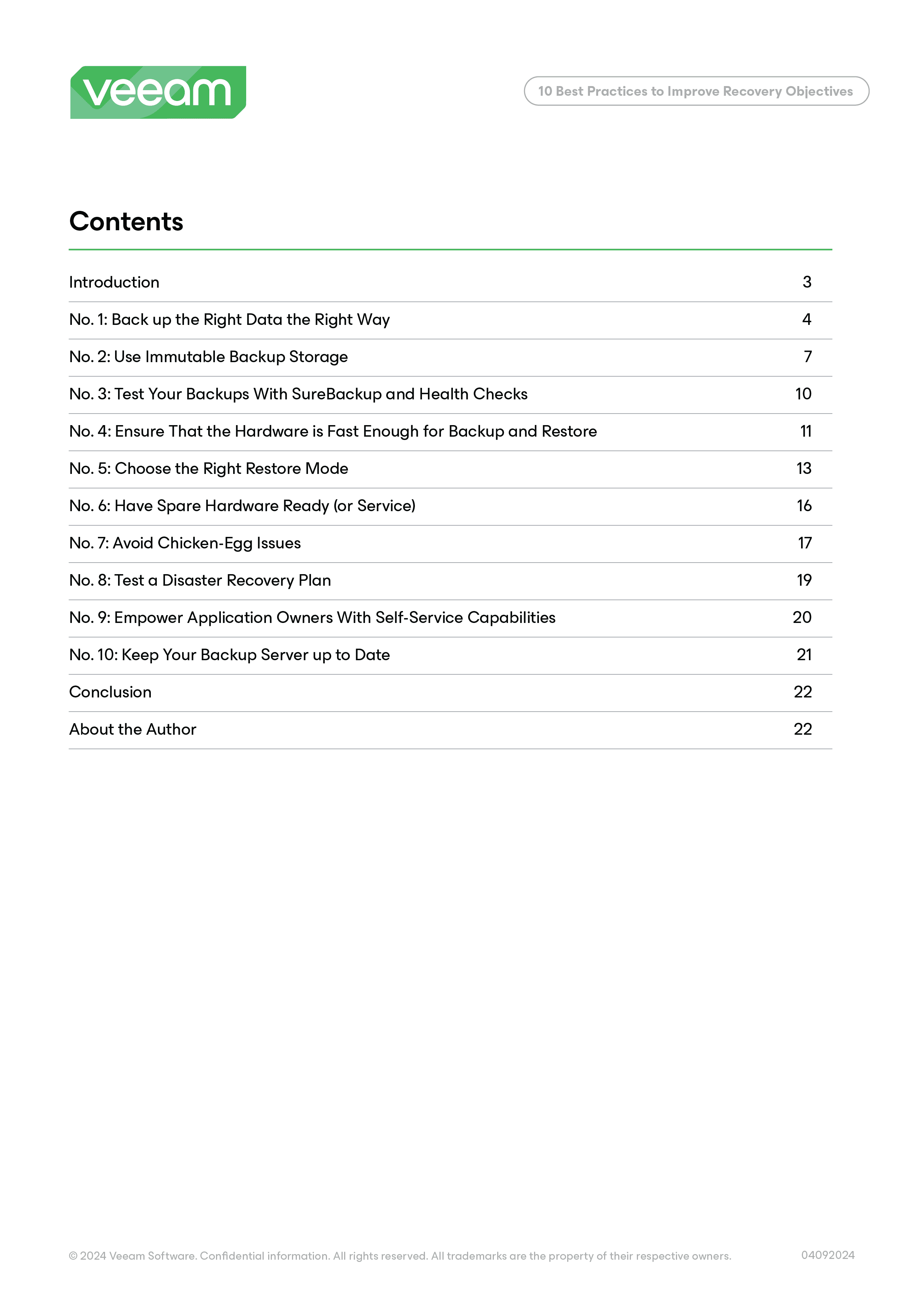 10 Recovery Objectives Best Practices