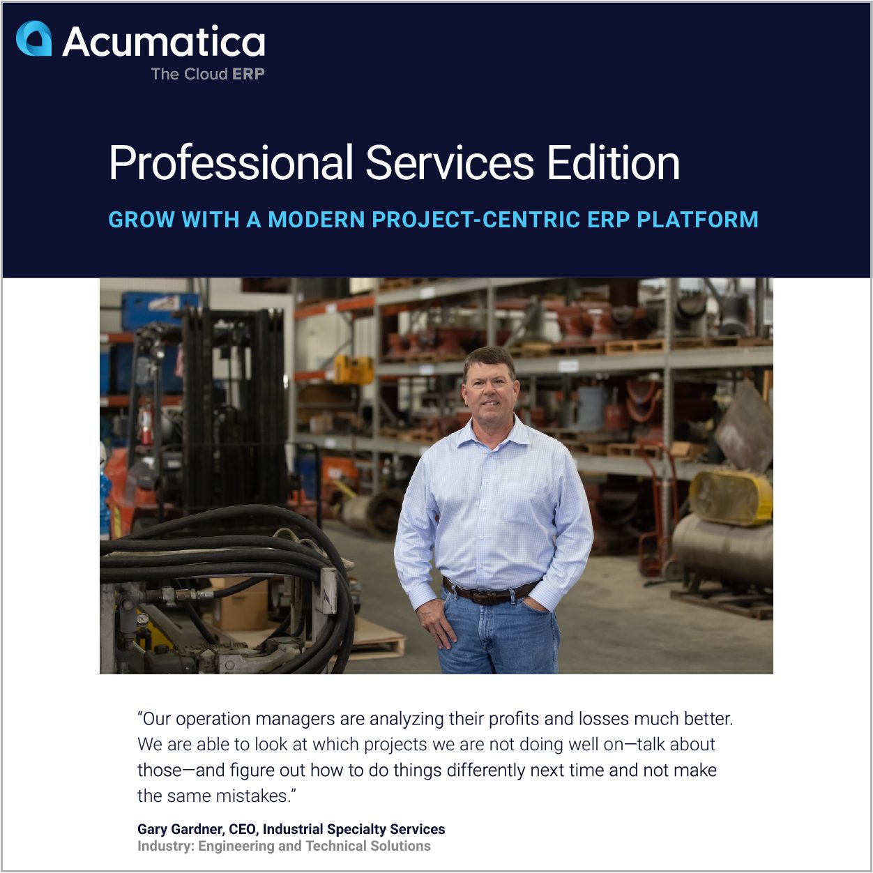 Professional Services Edition GROW WITH A MODERN PROJECT-CENTRIC ERP PLATFORM Feature Image
